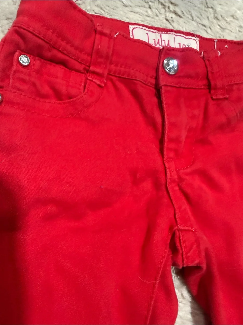 Toddler Red Jeans - Size 3T ❤️ Lulu Lw Girls’ Red Skinny Jeans